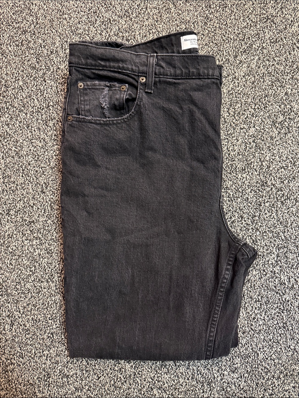 Abercrombie & Fitch Women's Black 90s Straight Ultra Hugh Rose 34 18L